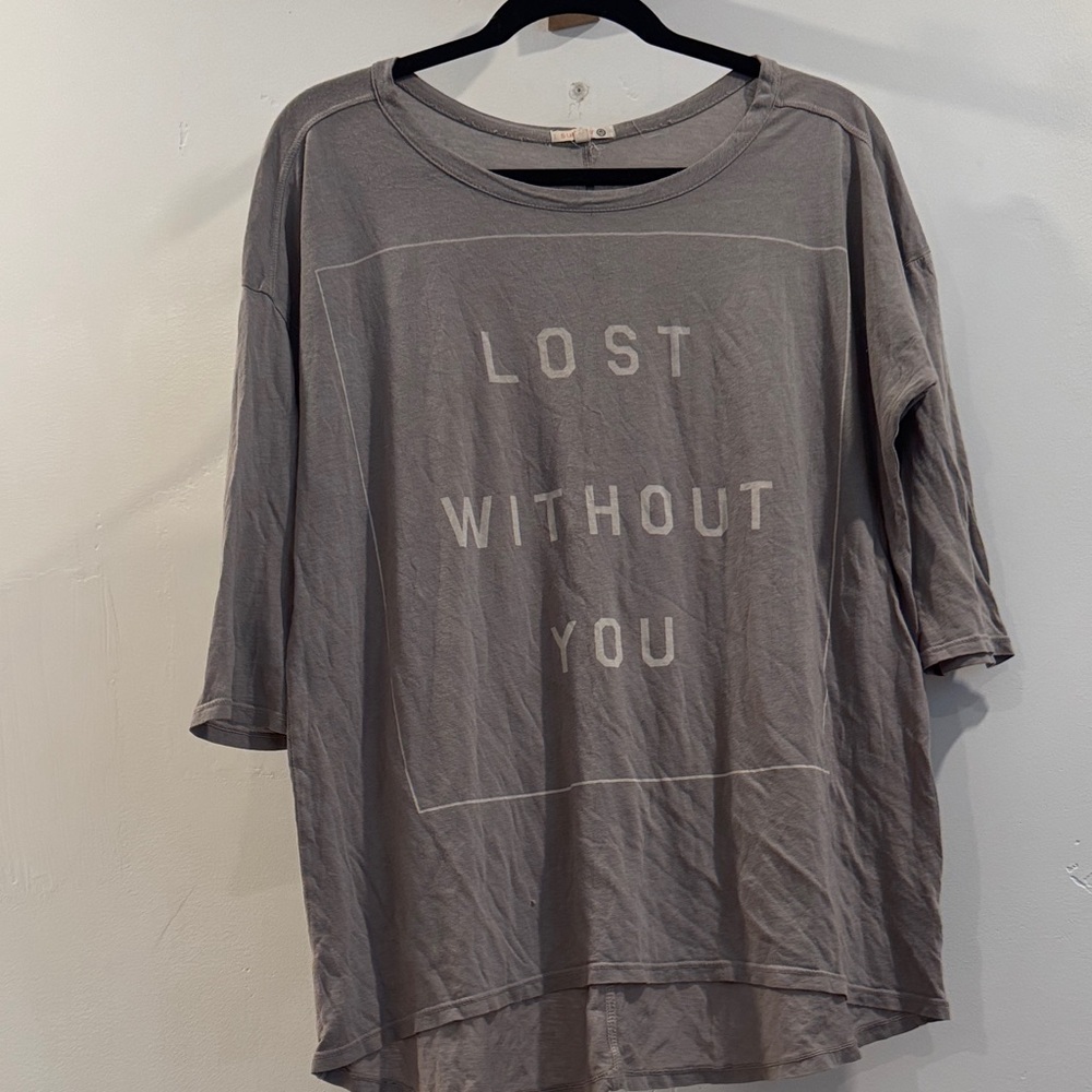Gray Women's Sundry Top with Graphic Print